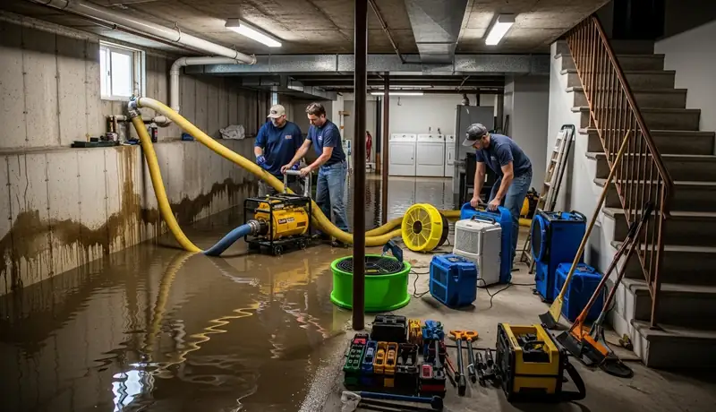 Flood Cleanup for Residential Basement in Apple Valley, CA in Apple Valley, CA